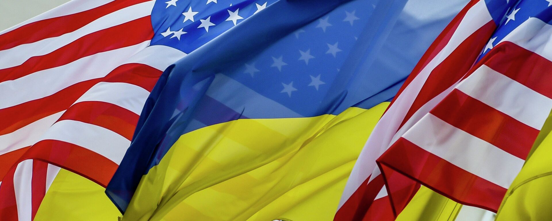 JAV ir Ukrainos vėliavos - Sputnik Lietuva, 1920, 01.01.2022