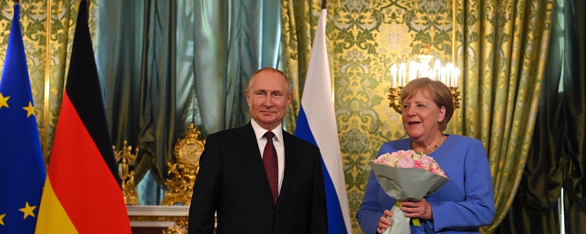 Angela merkel ir Vladimiras Putinas - Sputnik Lietuva, 1920, 21.08.2021