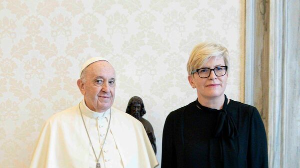 Ministrė Pirmininkė Ingrida Šimonytė su popiežiu Prancišku - Sputnik Lietuva