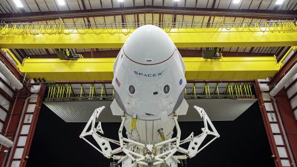 Kosminis laivas Crew Dragon ir raketa SpaceX Falcon 9 - Sputnik Lietuva