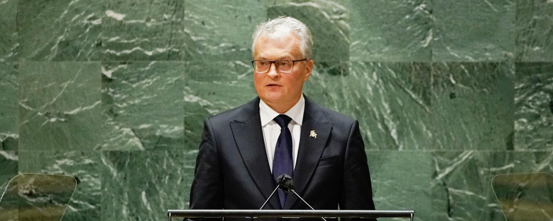 Президент Литвы Гитанас Науседа выступил на Генеральной Ассамблее ООН - Sputnik Литва, 1920, 23.09.2021