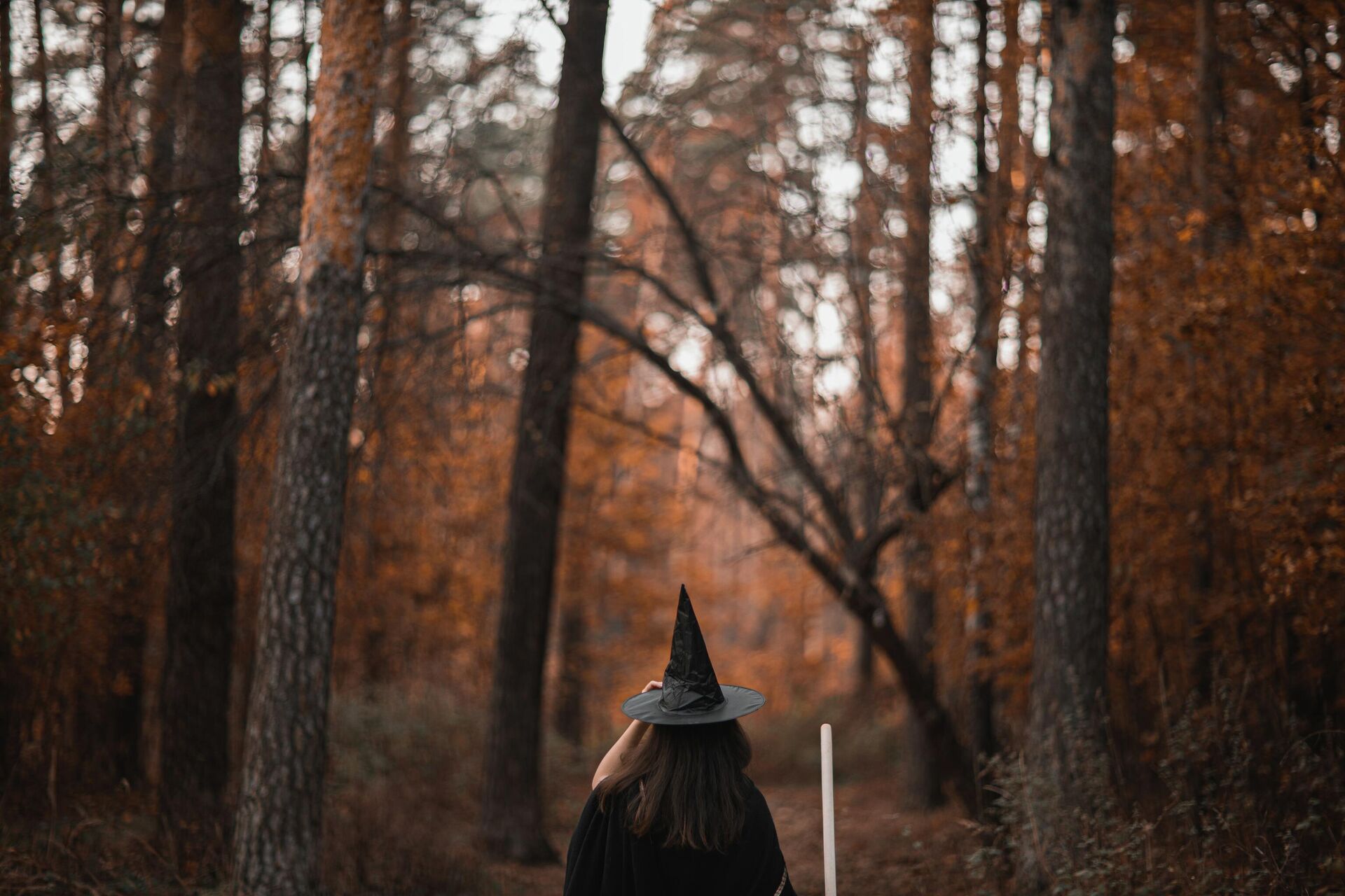 Девушка в костюме ведьмы в лесу, архивное фото - Sputnik Lietuva, 1920, 08.10.2021