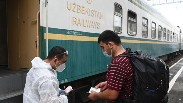 Посадка на вывозной поезд из Ростова-на-Дону в Узбекистан, архивное фото - Sputnik Литва