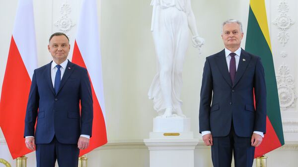 Lietuvos prezidentas Gitanas Nausėda su Lenkijos vadovu Andžejumi Duda - Sputnik Lietuva