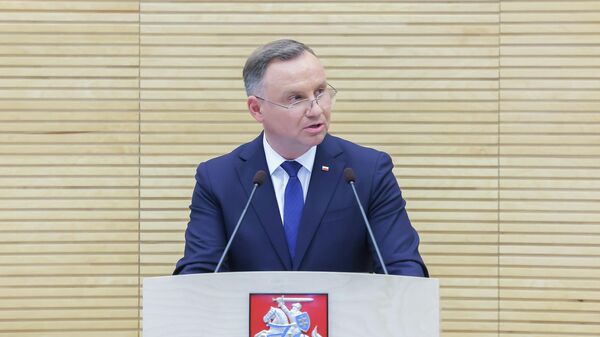 Lenkijos prezidentas Andžejus Duda Lietuvos Seime - Sputnik Lietuva