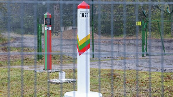 Приграничные столбы на границе Литвы и Белоруссии - Sputnik Литва