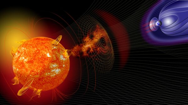 Художественная иллюстрация влияния Солнца на Землю - Sputnik Литва