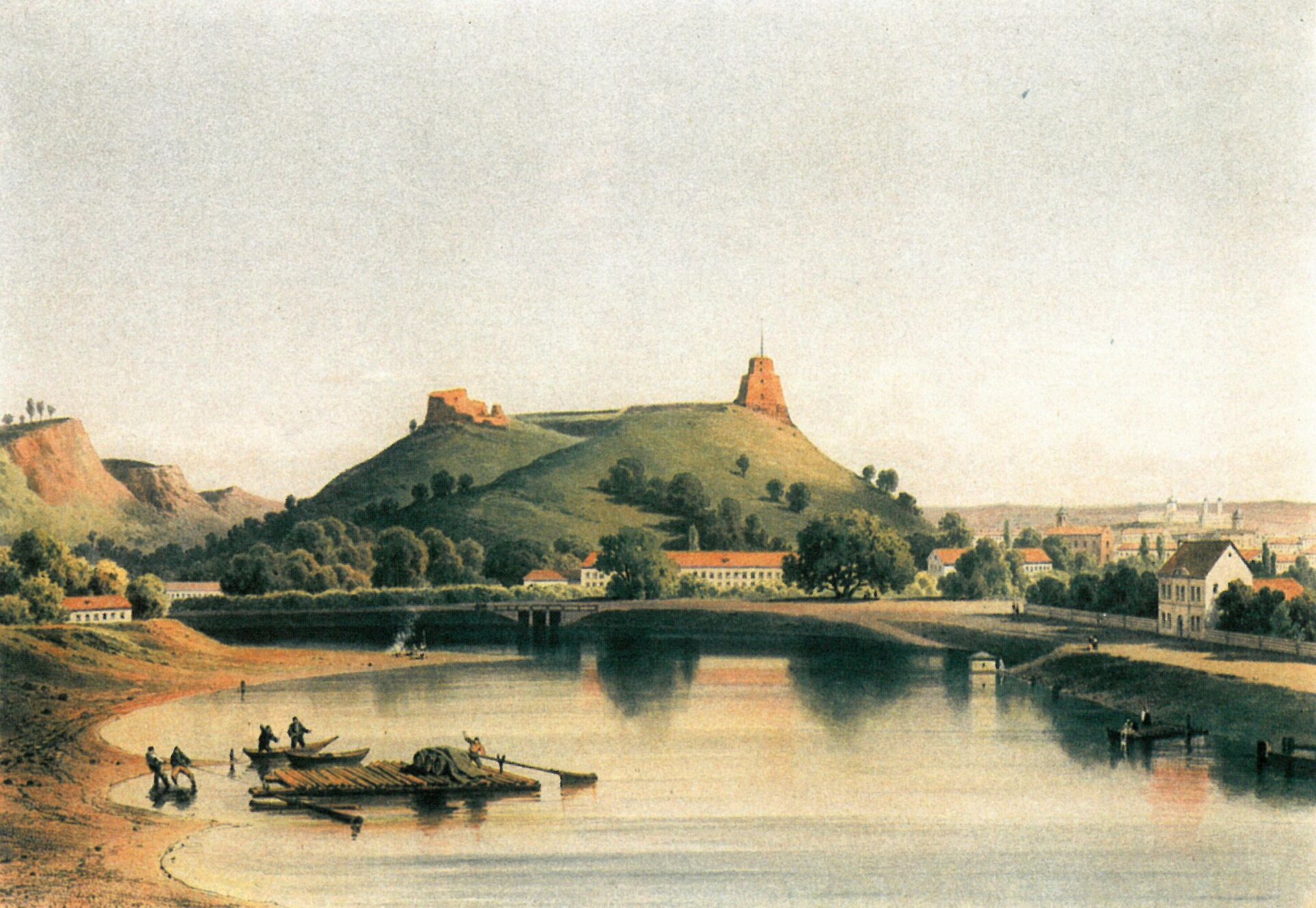 Вид на Замковую гору в Вильнюсе на картине 1870 года - Sputnik Lietuva, 1920, 12.11.2021