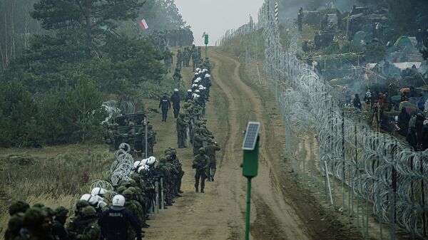 Польские военные на белорусско-польской границе - Sputnik Lietuva