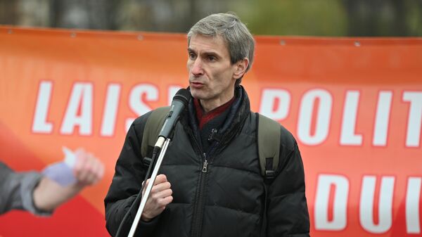 Литовский оппозиционный политик Альгирдас Палецкис на митинге в Вильнюсе - Sputnik Литва