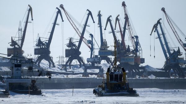 Морской порт Дудинка на трассе Северного морского пути, архивное фото - Sputnik Литва