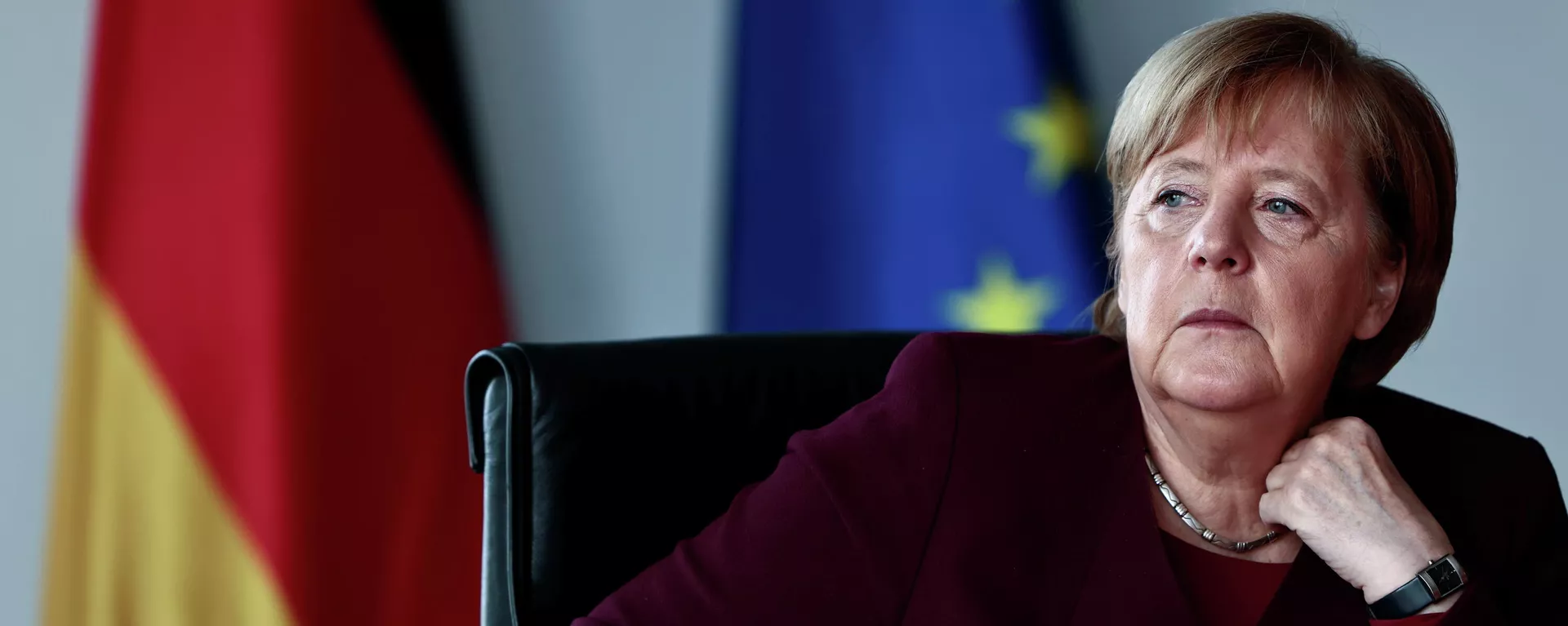 Laikinai einanti Vokietijos kancler4s pareigas Angela Merkel - Sputnik Lietuva, 1920, 26.11.2021