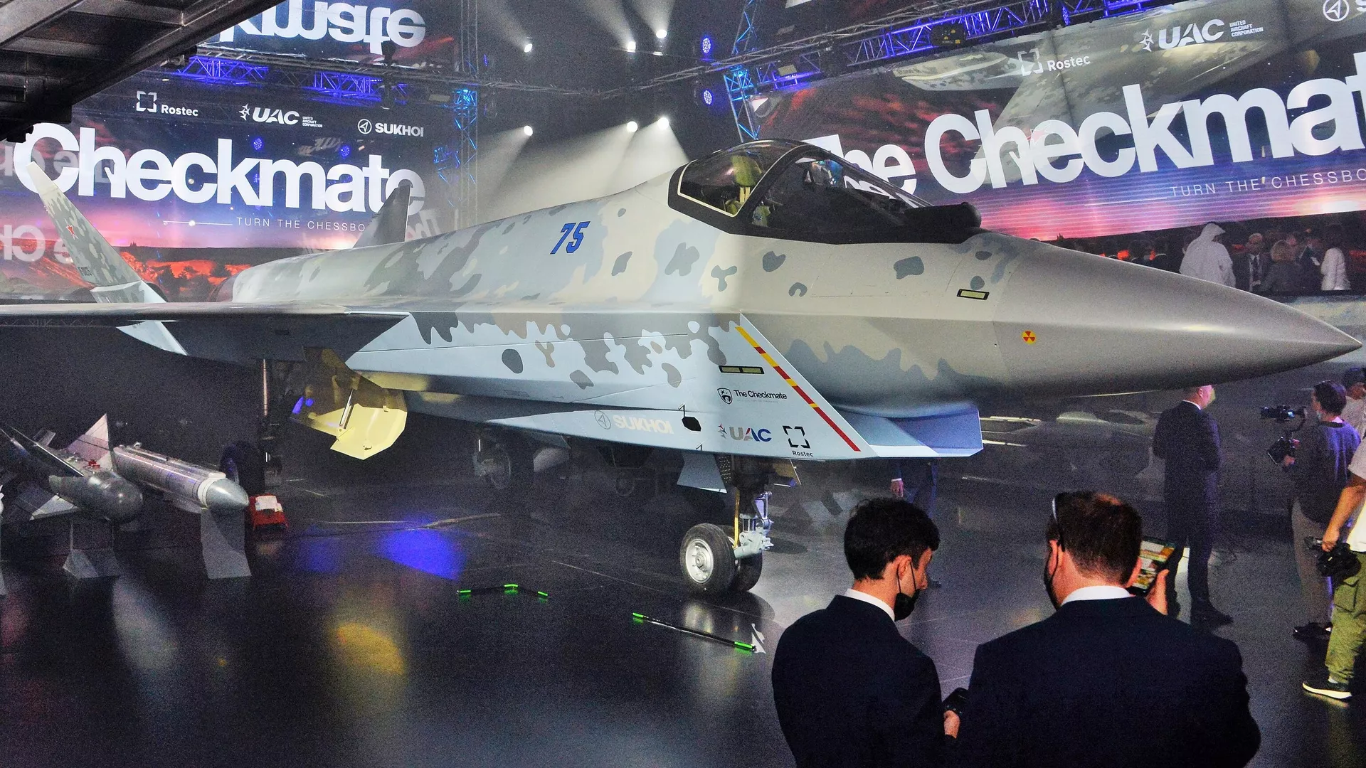 Rusijos penktos kartos naikintuvas Su-75 Checkmate 