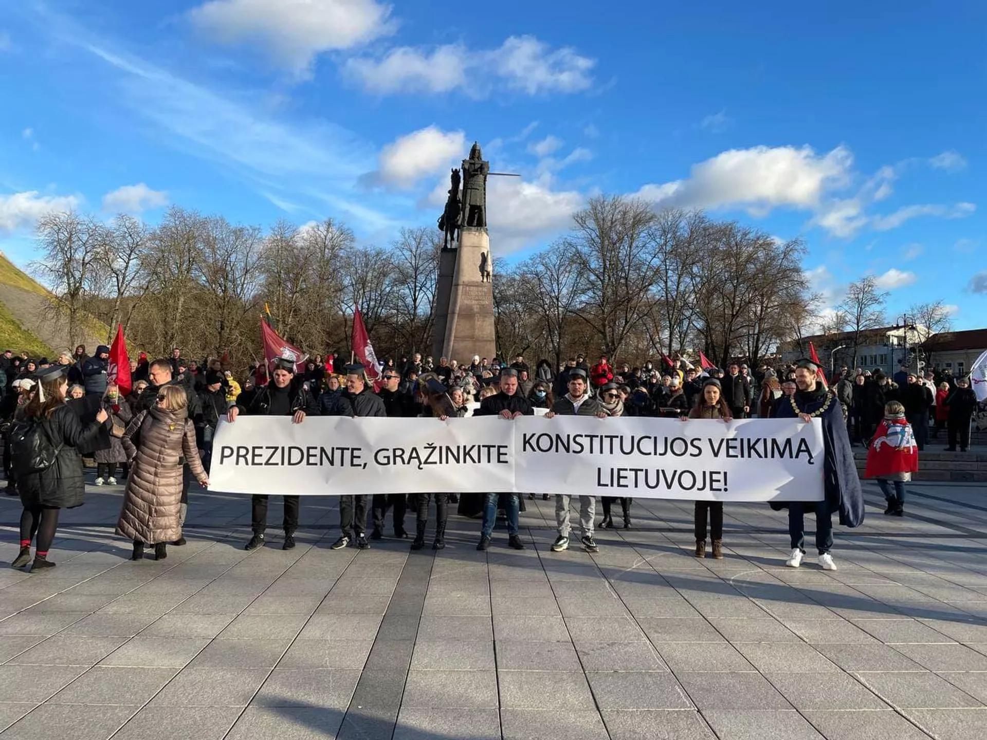 Акция против вакцинации и ограничений в Литве - Sputnik Lietuva, 1920, 20.11.2021