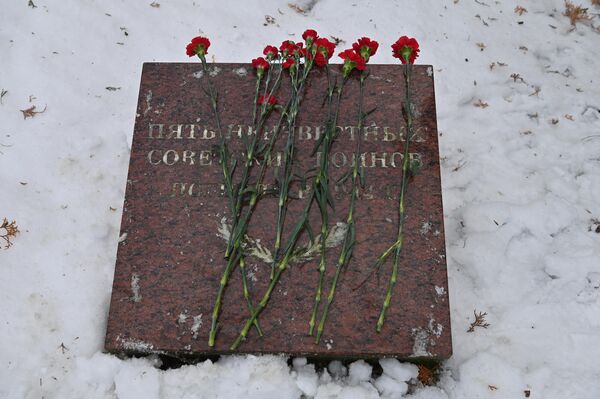 На фото: одно из захоронений на Антакальнисском воинском кладбище, где покоятся Неизвестные Солдаты. - Sputnik Литва