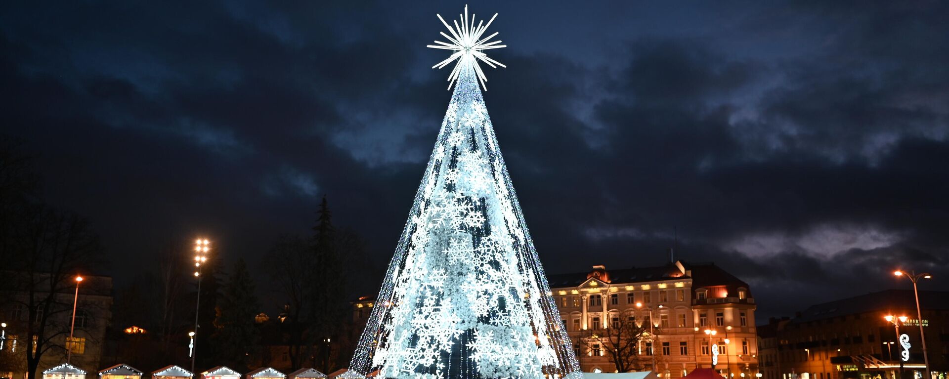 Рождественская елка на Кафедральной площади в Вильнюсе - Sputnik Литва, 1920, 11.10.2022