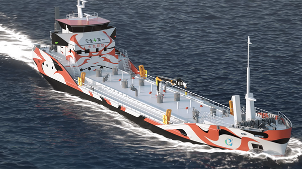 Laivų statybos bendrovės KOA Industry Co. tanklaivis su elektrine trauka Asahi - Sputnik Lietuva