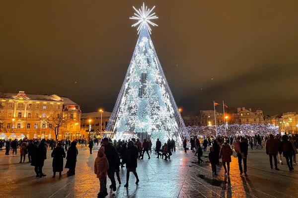 Kalėdų eglė Katedros aikštėje, Vilniuje. - Sputnik Lietuva