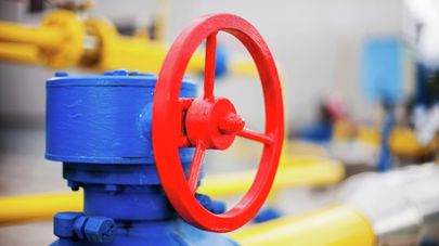 Вентиль на газопроводе, архивное фото