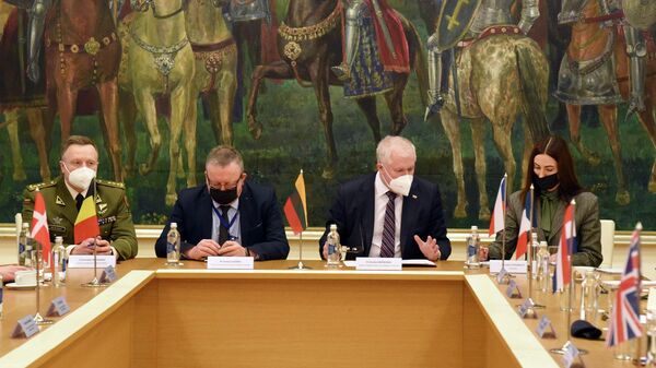 Министр обороны Литвы Арвидас Анушаускас во время встречи с послами стран НАТО - Sputnik Lietuva