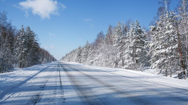 Зимняя дорога, архивное фото - Sputnik Литва