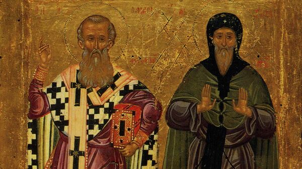 Святители Афанасий Великий и Кирилл, архиепископы Александрийские - Sputnik Литва
