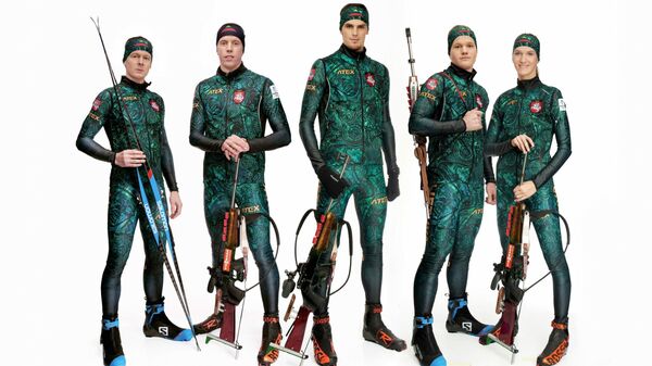 Литовские биатлонисты в форме для Олимпийских игр в Пекине - Sputnik Lietuva