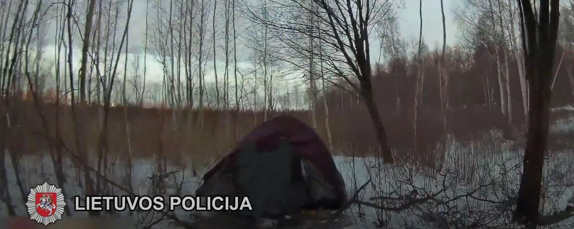 Литовские полицейские нашли подозреваемых в ограблении спящими в палатке в лесу - Sputnik Lietuva, 1920, 31.01.2022