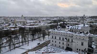 Вид на заснеженный Вильнюс