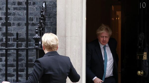 Премьер-министр Великобритании Борис Джонсон и премьер-министр Литвы Ингрида Шимоните - Sputnik Литва