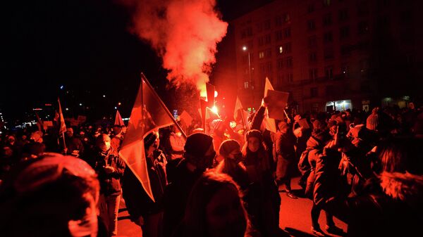 Protestuotojai Varšuvoje - Sputnik Lietuva