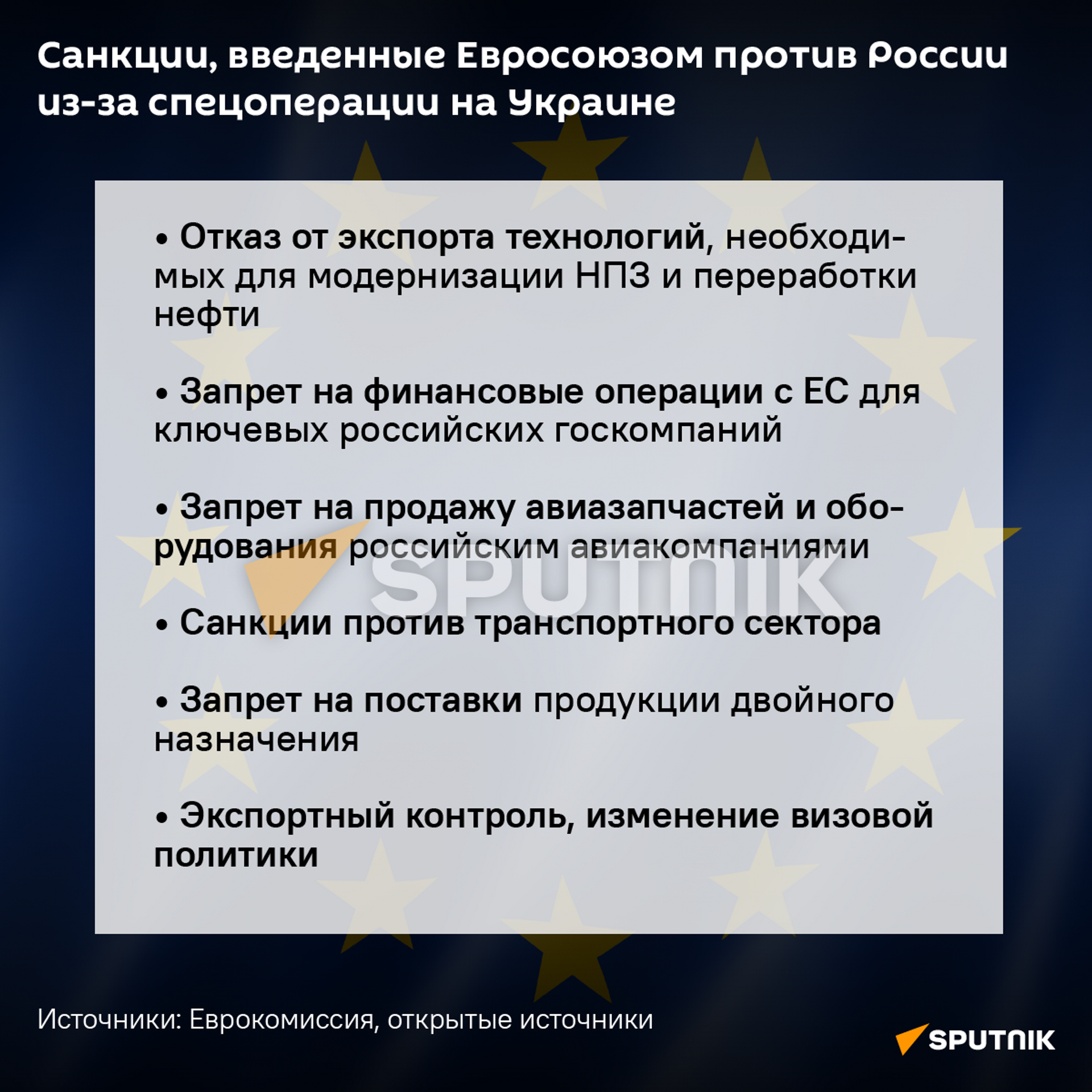 Санкции Евросоюза против России - Sputnik Литва, 1920, 26.02.2022