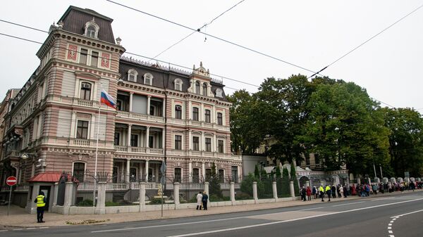 Здание посольства России в Латвии, архивное фото - Sputnik Литва