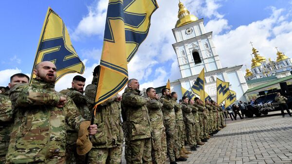 Боевики украинского националистического батальона Азов, архивное фото - Sputnik Lietuva
