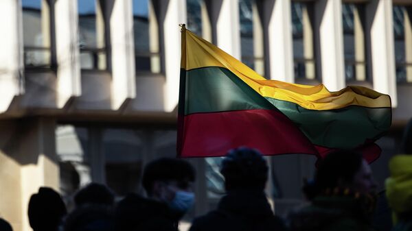 Литовский флаг у здания Сейма Литвы в Вильнюсе, архивное фото - Sputnik Литва