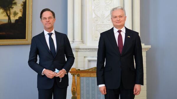 Lietuvos prezidentas Gitanas Nausėda ir Nyderlandų ministras pirmininkas Markas Rutte - Sputnik Lietuva