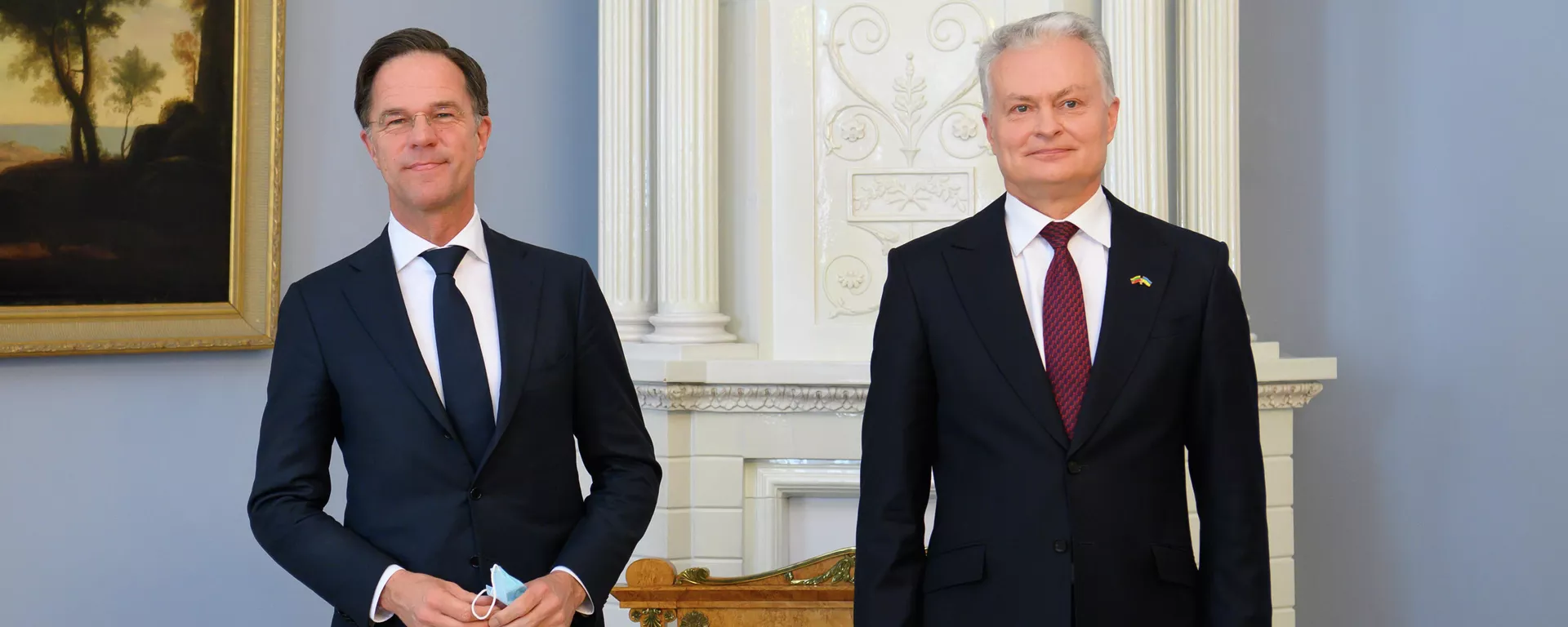 Lietuvos prezidentas Gitanas Nausėda ir Nyderlandų ministras pirmininkas Markas Rutte - Sputnik Lietuva, 1920, 21.03.2022