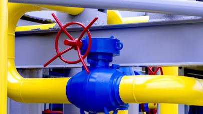 Вентиль на газопроводе, архивное фото