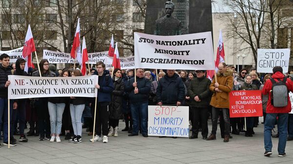В Вильнюсе прошел митинг в защиту польских школ - Sputnik Lietuva