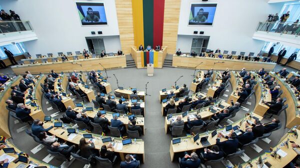 Обращение президента Украины Владимира Зеленского к Сейму Литвы - Sputnik Литва