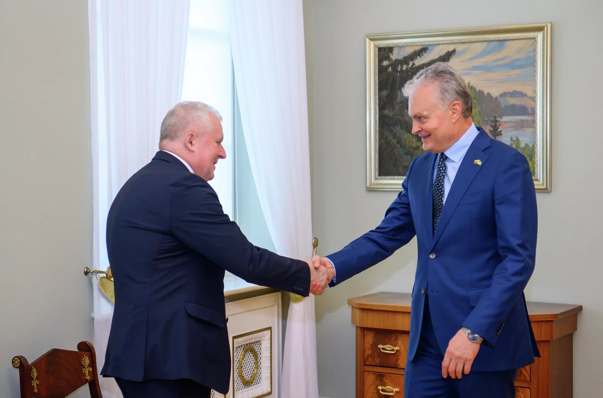 Президент Литвы Гитанас Науседа и министр обороны Литвы Арвидас Анушаускас - Sputnik Lietuva, 1920, 15.04.2022