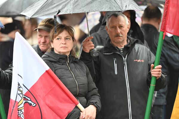 Митинг против реорганизации польских школ прошел на площади Лукишкес напротив МИД Литвы. - Sputnik Литва