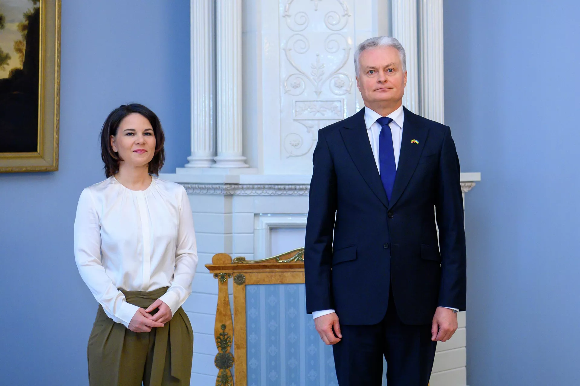 Президент Литвы Гитанас Науседа и министр иностранных дел Германии Анналена Бербок - Sputnik Lietuva, 1920, 22.04.2022