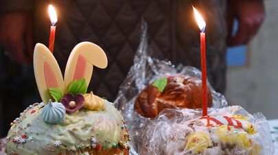 Пасхальные куличи перед освящением