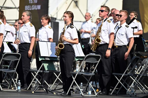 Выступление военного оркестра из Германии на фестивале Military Tattoo в Вильнюсе. - Sputnik Литва