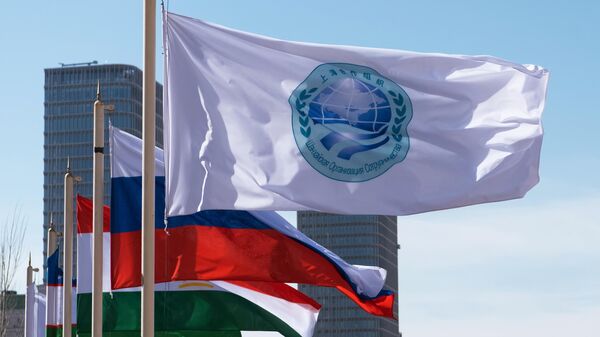 Флаг Шанхайской организации сотрудничества и флаги стран — участниц ШОС, архивное фото - Sputnik Литва