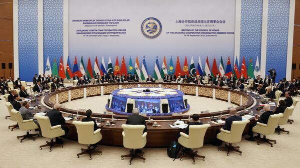 Заседание глав стран - участниц Шанхайской организации сотрудничества (ШОС) в Самарканде - Sputnik Литва