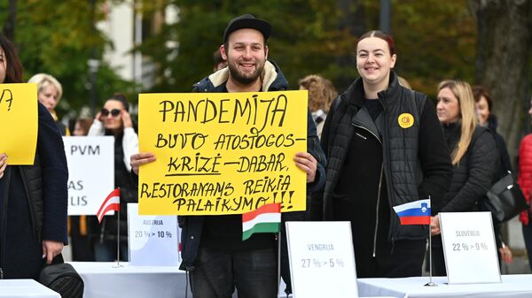 В Вильнюсе владельцы ресторанов устроили протест - Sputnik Литва