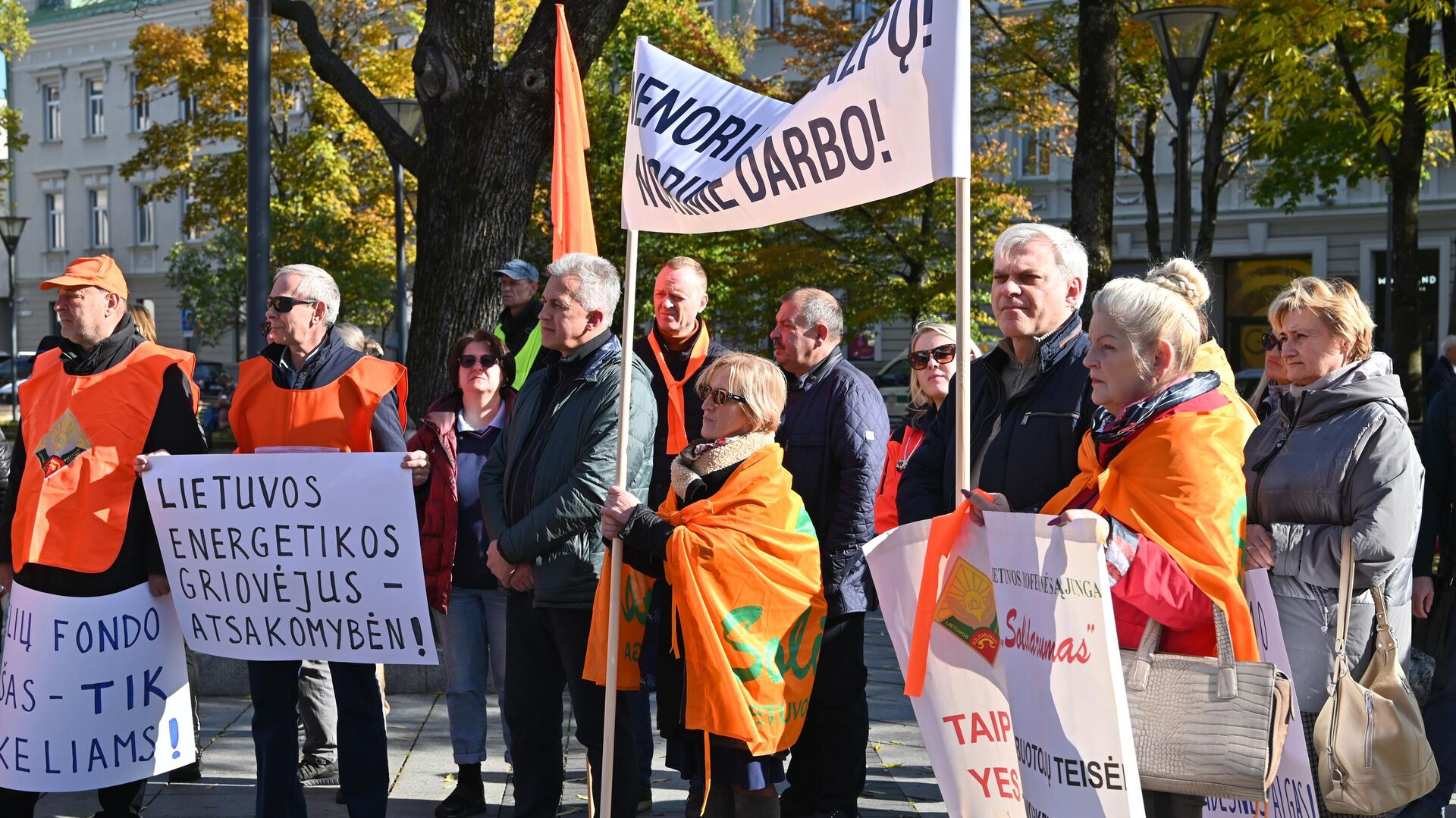 Акция протеста движения профсоюзов Литвы Солидарность в Вильнюсе - Sputnik Литва, 1920, 25.05.2023