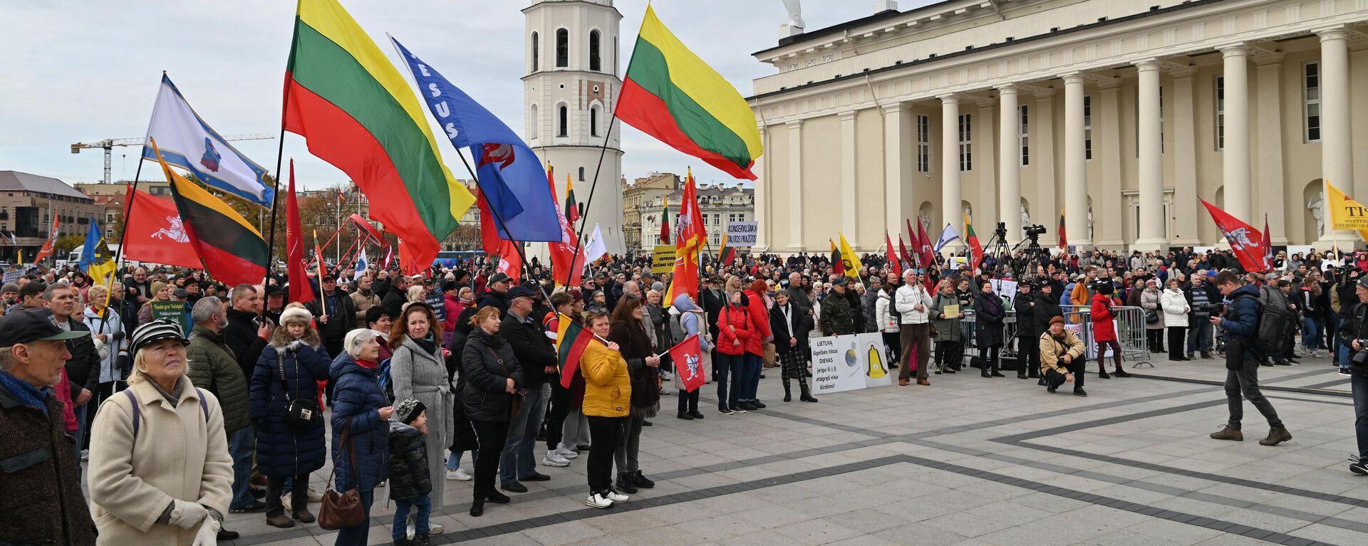 Митинг Движения семей Литвы в защиту Конституции в центре Вильнюса - Sputnik Литва, 1920, 22.10.2022